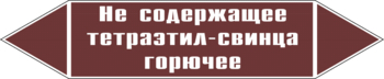 Маркировка трубопровода "не содержащее тетраэтил-свинца горючее" (пленка, 358х74 мм) - Маркировка трубопроводов - Маркировки трубопроводов "ЖИДКОСТЬ" - Магазин охраны труда и техники безопасности stroiplakat.ru